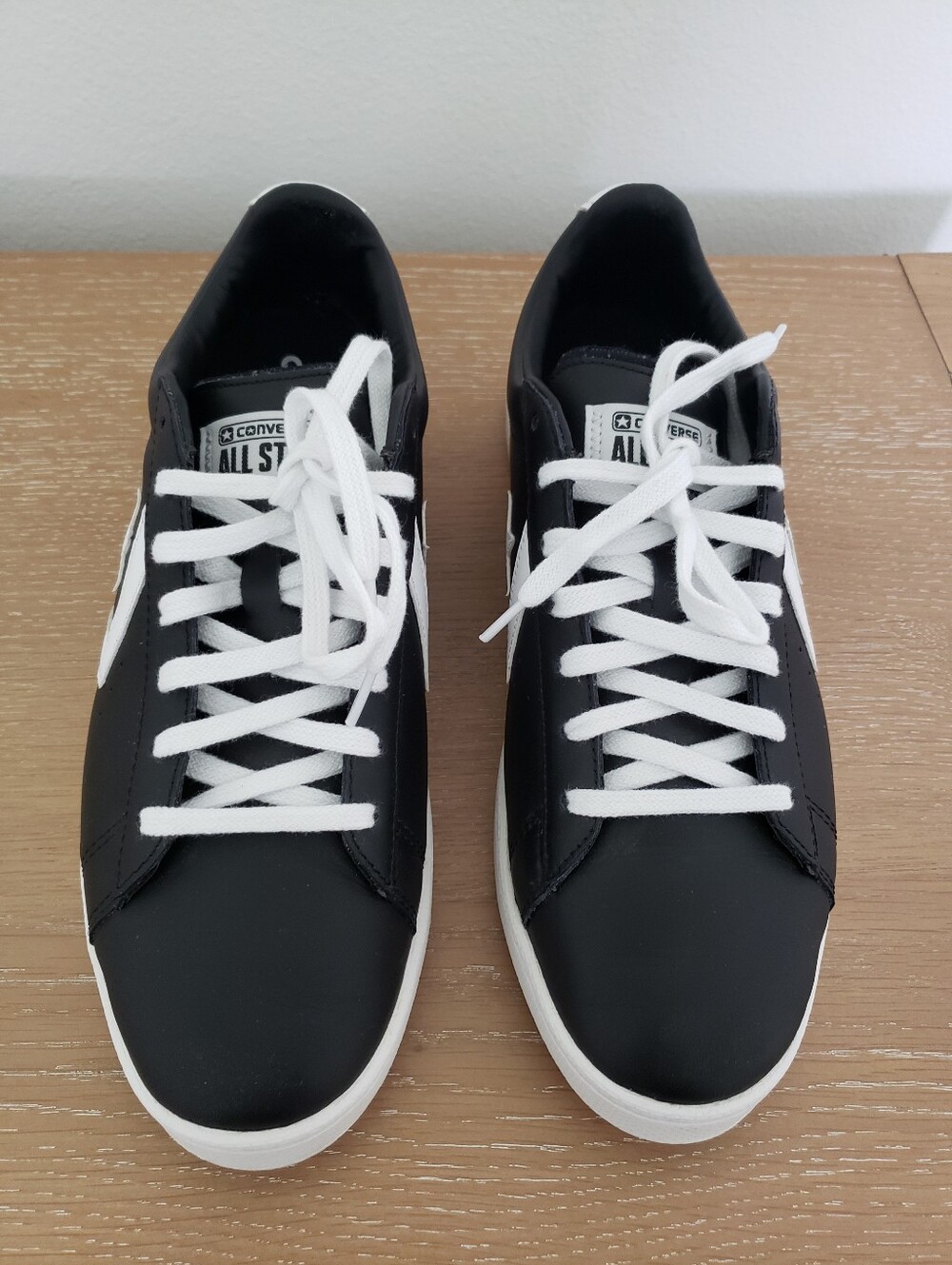 Men's Converse Pro Leather Low Top Sneakers - Black & White - Picture 6 of 7